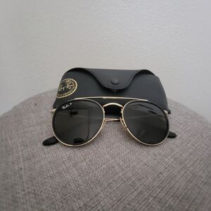 Polarized Ray-Ban Round Double Bridge (model RB3647N).
